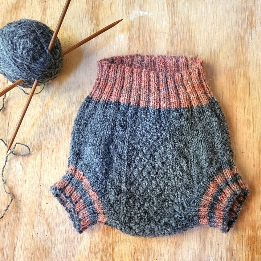Wool Baby Knitted Bloomers Soaker Diaper Cover size 0-3